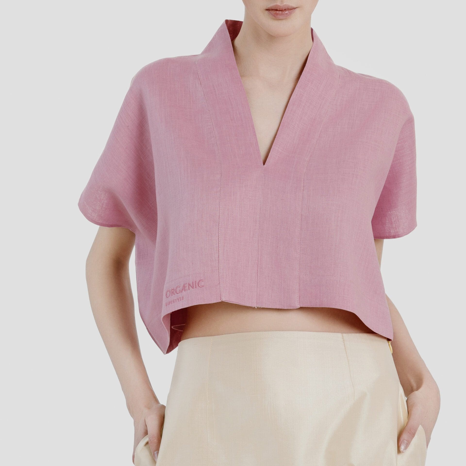 TOP LEINEN rosa scaled