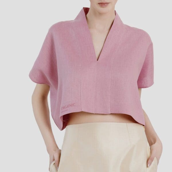 TOP LEINEN rosa scaled